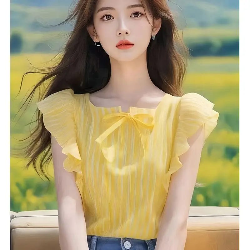 Summer New Yellow Striped Short Sleeve Shirt JJ153
Summer New Yellow Striped Short Sleeve Shirt JJ153
