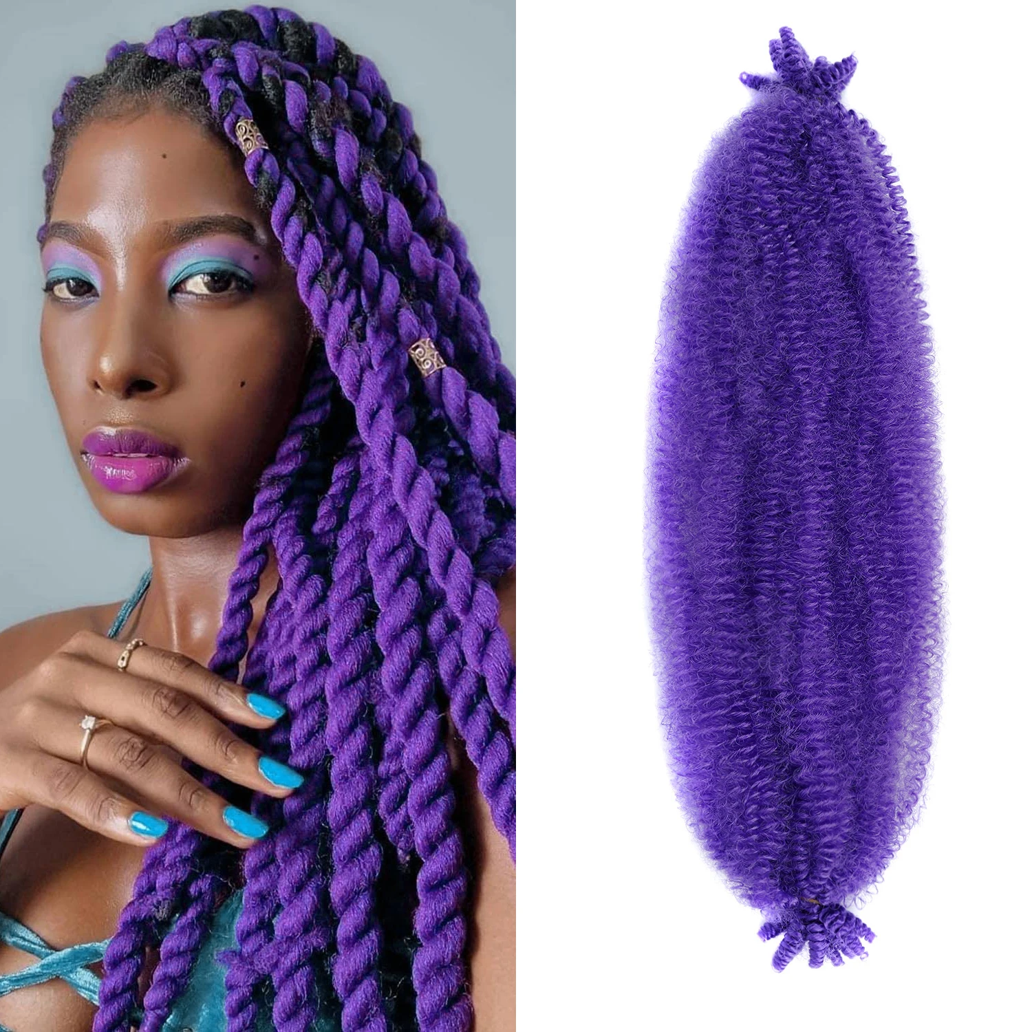 Synthetic Afro Twist Hair 24in Springy Afro Twist Hair Pre Fluffed Spring Twist Hair Pre Stretched Wrapping Hair for Soft Locs
Synthetic Afro Twist Hair 24in Springy Afro Twist Hair Pre Fluffed Spring Twist Hair Pre Stretched Wrapping Hair for Soft Locs