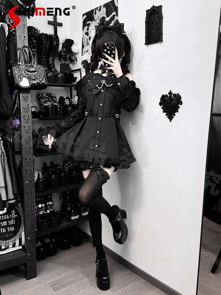 Платье и шорты в стиле Лолиты, комплект из 2 предметов, весенне-осенний женский комплект из топа с длинными рукавами и шорт японской субкультуры Mine Mass-Produced
Платье и шорты в стиле Лолиты, комплект из 2 предметов, весенне-осенний женский комплект из топа с длинными рукавами и шорт японской субкультуры Mine Mass-Produced