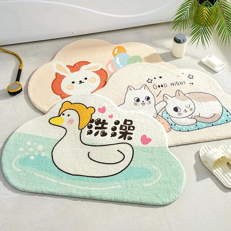Absorbent Bathroom Mat Toilet Entrance Anti-Slip Rug Bedroom Bathroom Carpet Home Use Polyester Fiber Cartoon Style Carpet
Absorbent Bathroom Mat Toilet Entrance Anti-Slip Rug Bedroom Bathroom Carpet Home Use Polyester Fiber Cartoon Style Carpet