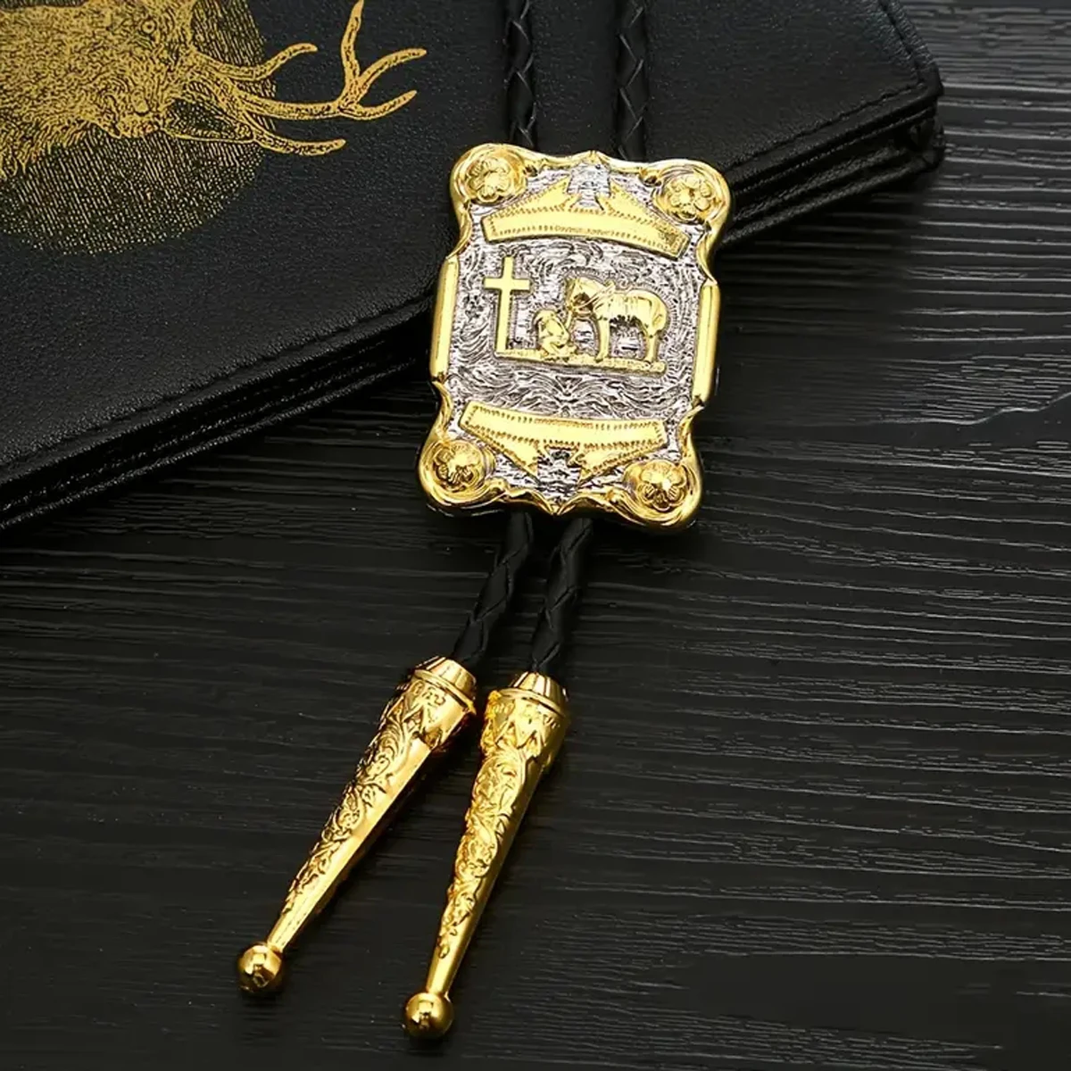 Golden Devotional People Style Fashion Men Bolo Tie Decorative Necktie
Golden Devotional People Style Fashion Men Bolo Tie Decorative Necktie