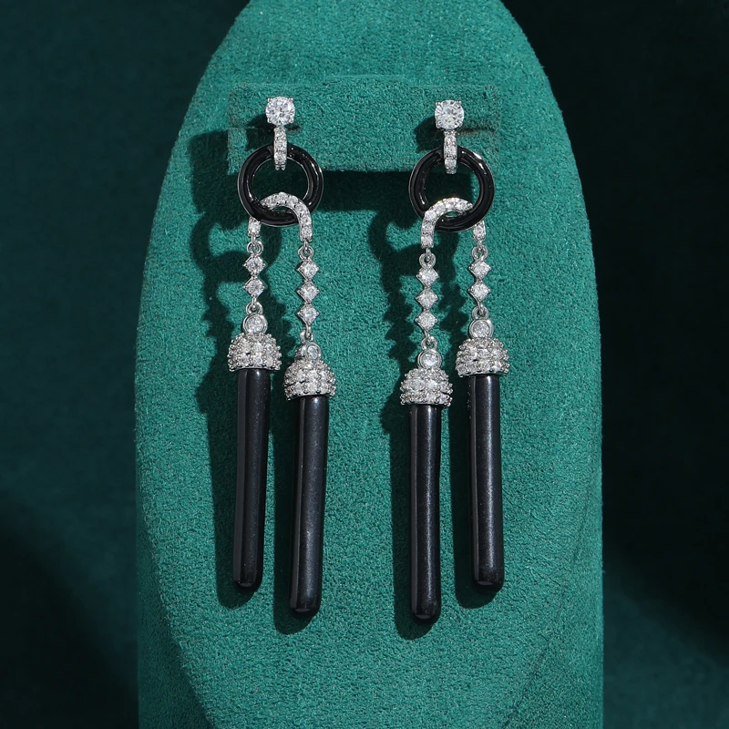 Vintage Silver Color Black Resin Drop Dangle Earrings Luxury Designer Brands Charm Antique Women Jewelry Accessories 2025 New
Vintage Silver Color Black Resin Drop Dangle Earrings Luxury Designer Brands Charm Antique Women Jewelry Accessories 2025 New