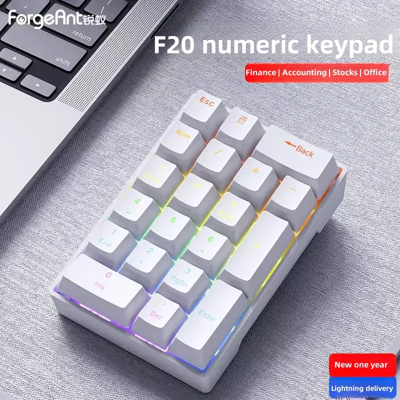FORGRNT F20 digital mechanical keypad wired RGB lighting effects floating keys office financial calculator MAC laptop keyboard
FORGRNT F20 digital mechanical keypad wired RGB lighting effects floating keys office financial calculator MAC laptop keyboard