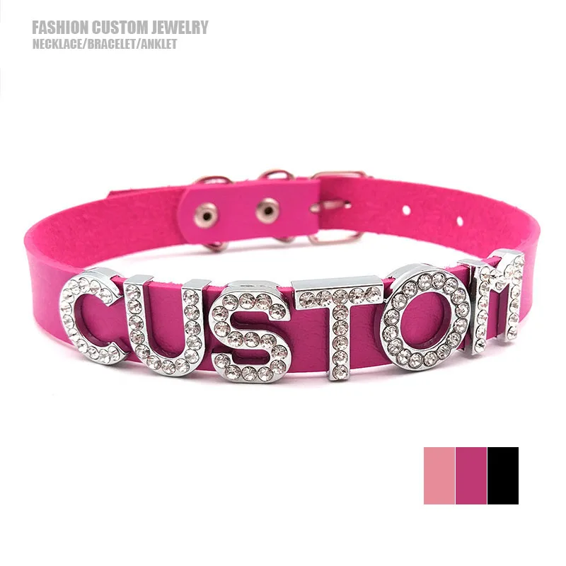 Goth Rose Leather Choker Collar Crystal Letters Custom Name Necklaces For Women Personalized Sexy Party Cosplay Jewelry Gifts
Goth Rose Leather Choker Collar Crystal Letters Custom Name Necklaces For Women Personalized Sexy Party Cosplay Jewelry Gifts