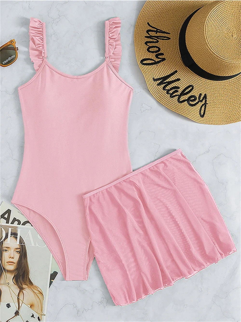 Sexy Backless String Swimsuit Cute Ruffled Straps Pink Bikini Beach Skirt Y2K Beach Outfit Vacation Swimwears Women Bathing Suit
Sexy Backless String Swimsuit Cute Ruffled Straps Pink Bikini Beach Skirt Y2K Beach Outfit Vacation Swimwears Women Bathing Suit