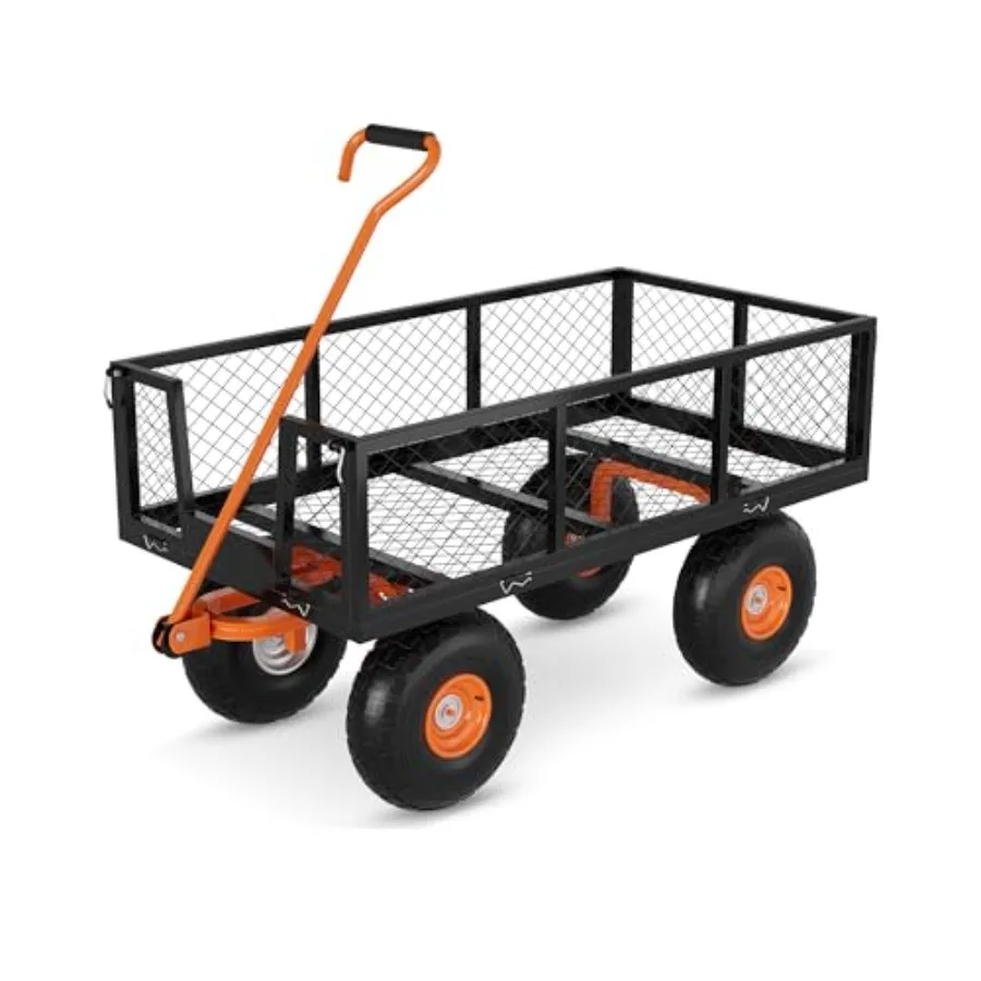 Садовая тележка из прочной стали с грузоподъемностью 400 кг, сетчатым дизайном, черного цвета, со съемными боковинами, 10-дюймовыми колесами для использования на участке, газоне, в саду
Садовая тележка из прочной стали с грузоподъемностью 400 кг, сетчатым дизайном, черного цвета, со съемными боковинами, 10-дюймовыми колесами для использования на участке, газоне, в саду