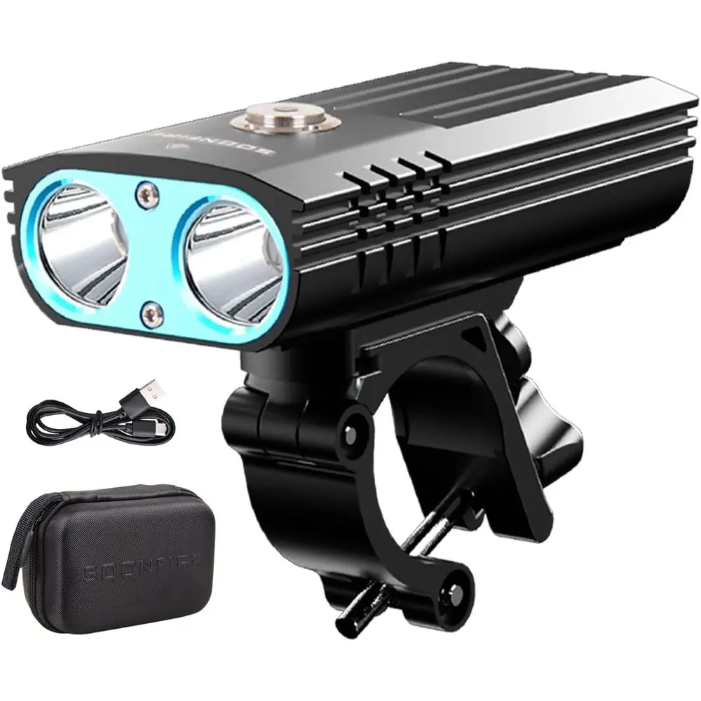 USB C Rechargeable Bike Light, Two LED Lumens, Waterproof Super Bright Cycle Light, Quick Assembly and Disassembly
USB C Rechargeable Bike Light, Two LED Lumens, Waterproof Super Bright Cycle Light, Quick Assembly and Disassembly