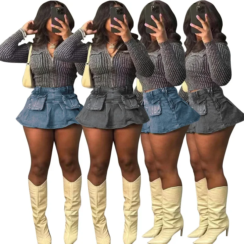 Streetwear Multiple Pockets Denim Skirt Vintage Mini Skirts Women Casual Sexy High Waist Strecth Female Solid Short A Line
Streetwear Multiple Pockets Denim Skirt Vintage Mini Skirts Women Casual Sexy High Waist Strecth Female Solid Short A Line