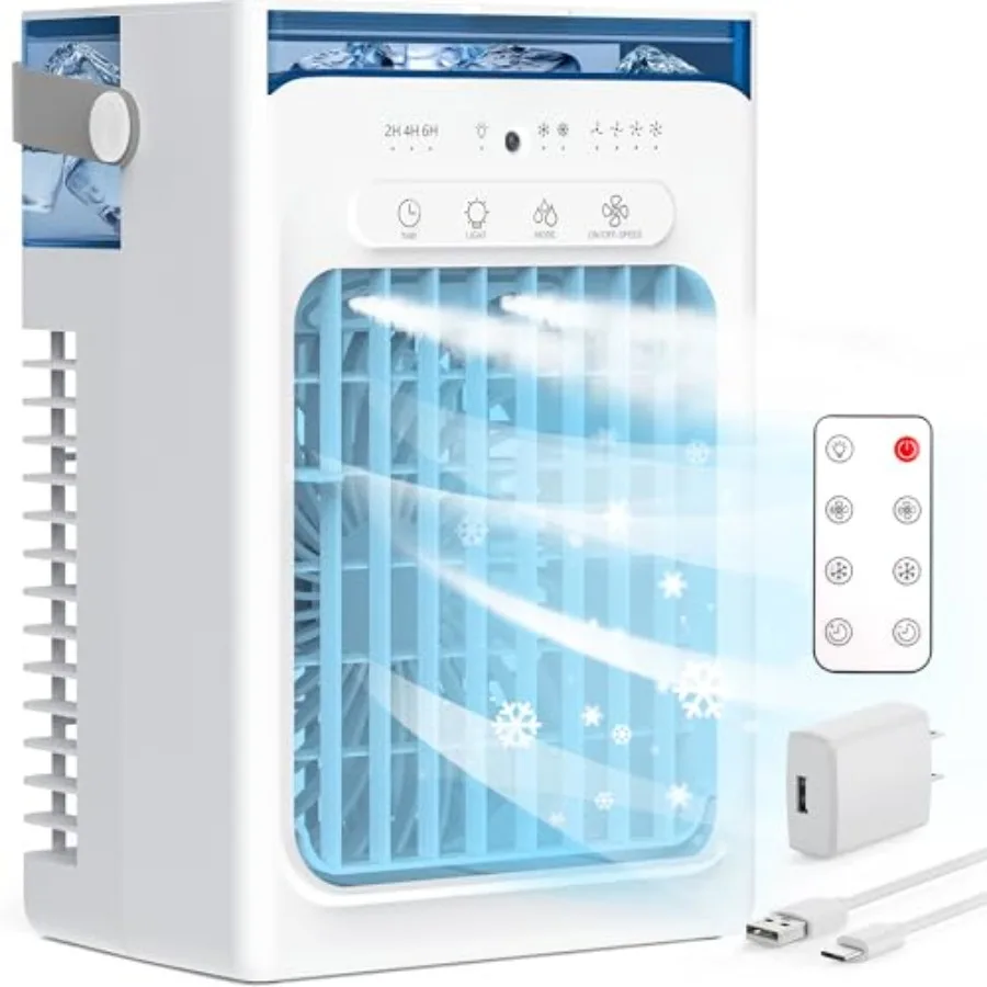 Portable air conditioner for room car bedroom office outdoor use, evaporative cooler with remote, 4 wind speeds 2-4-6H timer 2
Portable air conditioner for room car bedroom office outdoor use, evaporative cooler with remote, 4 wind speeds 2-4-6H timer 2