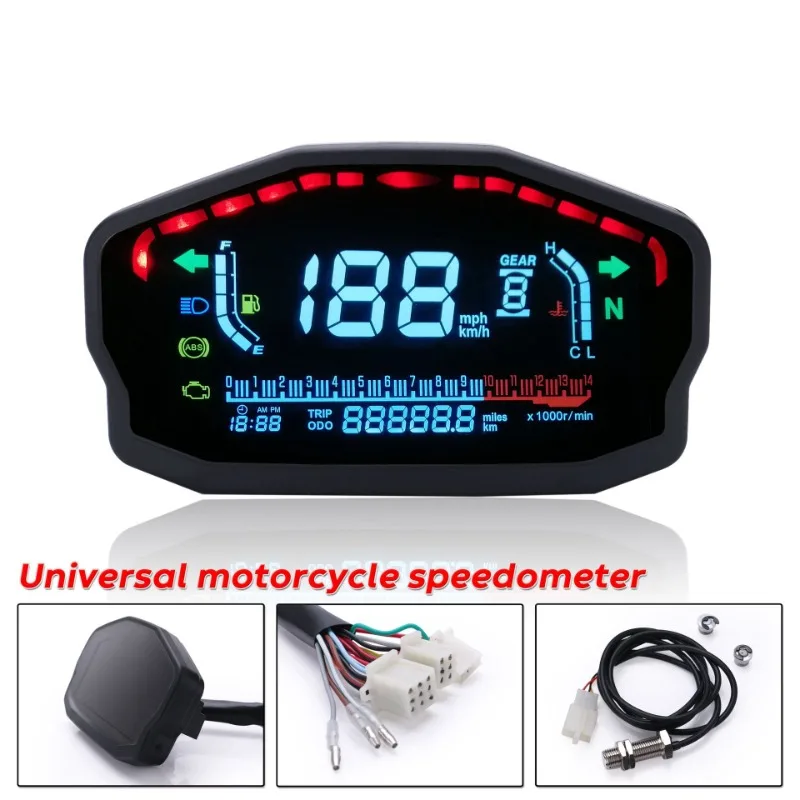Motorcycle Dashboard for 1, 2, 4 Cylinder Motorcycle Universal LED LCD Speedometer Digital Odometer
Motorcycle Dashboard for 1, 2, 4 Cylinder Motorcycle Universal LED LCD Speedometer Digital Odometer