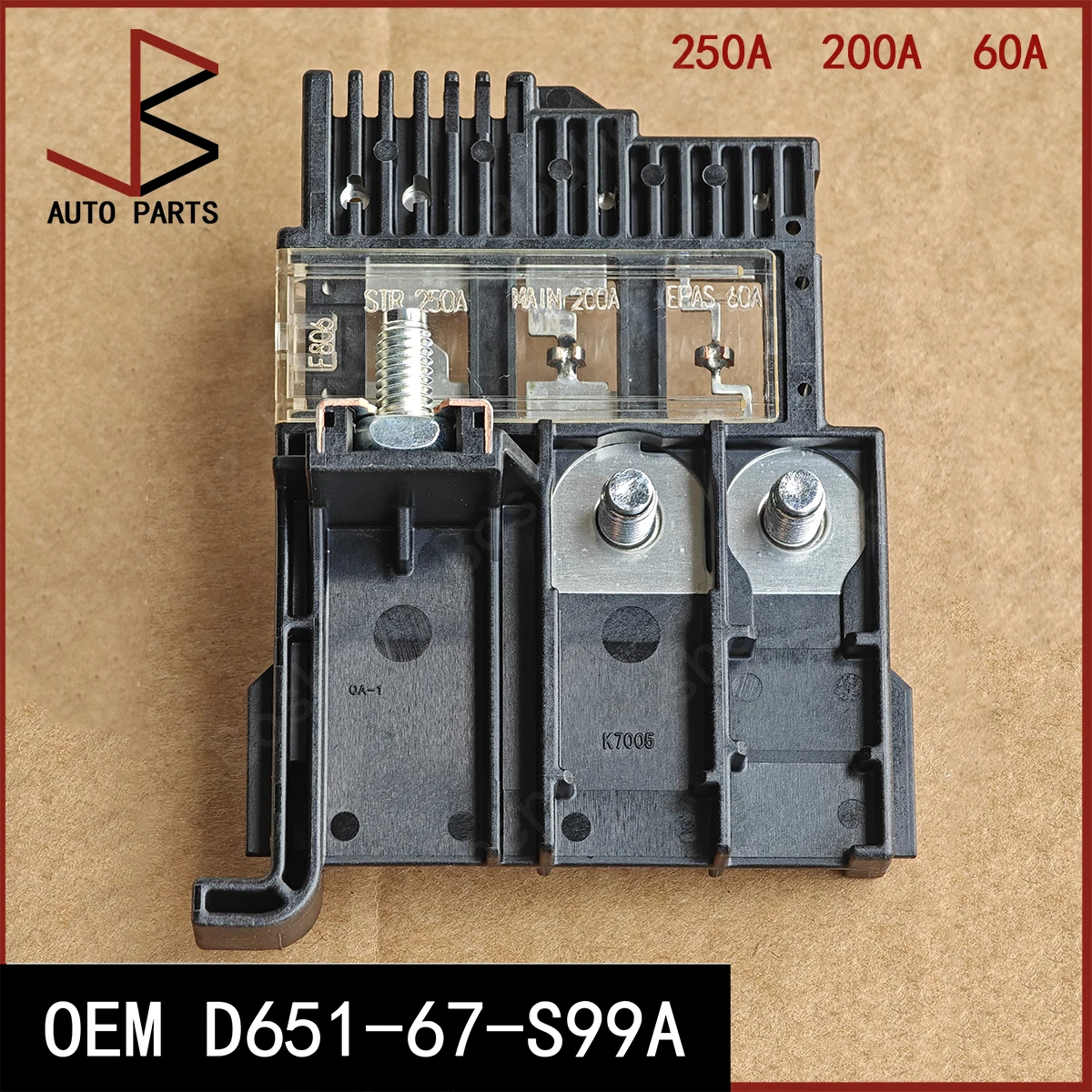Fuse OEM D651-67-S99A D65167S99A D651 67 S99A for Mazda Demio DE3AS DE3FS DE5FS for Mazda2 DE 250A 200A 60A
Fuse OEM D651-67-S99A D65167S99A D651 67 S99A for Mazda Demio DE3AS DE3FS DE5FS for Mazda2 DE 250A 200A 60A