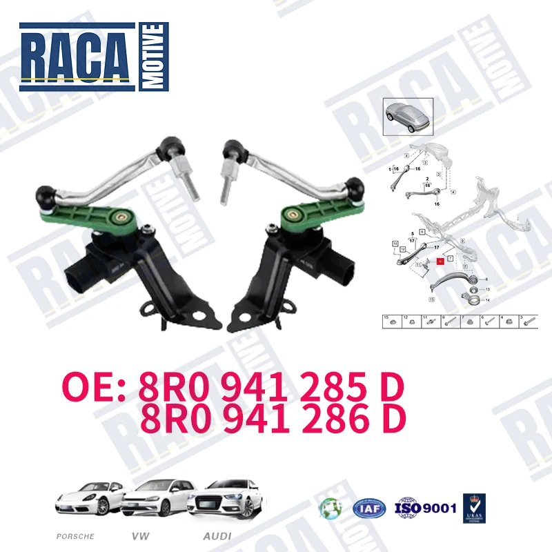 For Audi Q5 SQ5 8RB Porsche Macan 95B Front Left / Right Car Headlight Level Sensor 8R0941285D 8R0941286D
For Audi Q5 SQ5 8RB Porsche Macan 95B Front Left / Right Car Headlight Level Sensor 8R0941285D 8R0941286D