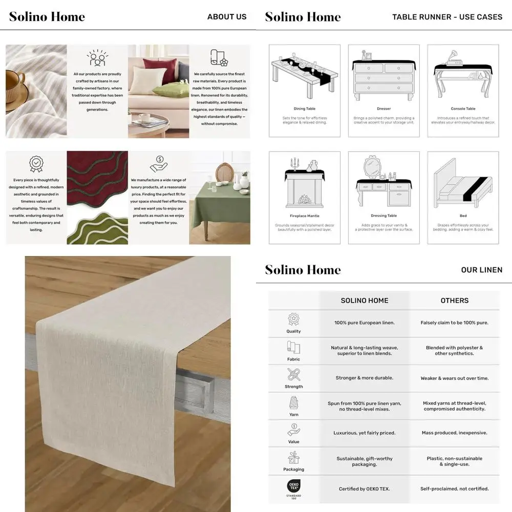 100% Linen Table Runner, 14x132 Inches, Perfect for Spring and Mother's Day Celebrations
100% Linen Table Runner, 14x132 Inches, Perfect for Spring and Mother's Day Celebrations