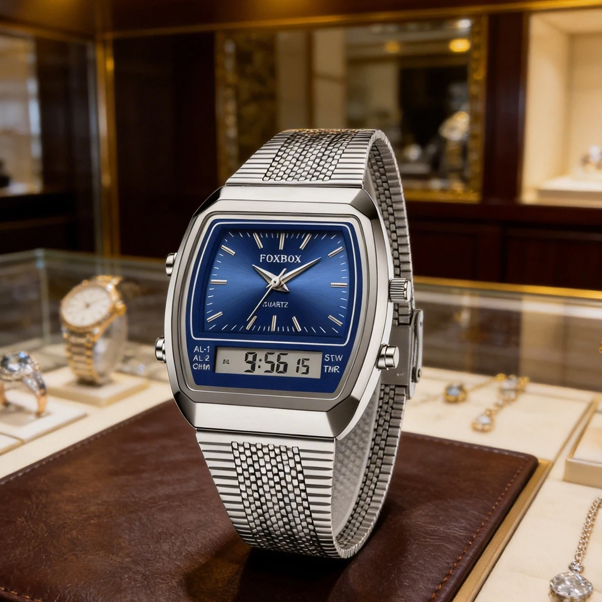 FOXBOX Роскошные цифровые кварцевые часы для мужчин и женщин, модные наручные часы для активного отдыха с двойным дисплеем, отображением времени и дня недели, водонепроницаемые, спортивные часы.
FOXBOX Роскошные цифровые кварцевые часы для мужчин и женщин, модные наручные часы для активного отдыха с двойным дисплеем, отображением времени и дня недели, водонепроницаемые, спортивные часы.