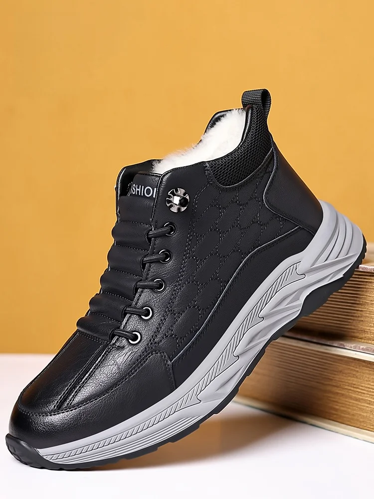Men's Winter High Top Casual oes Thiened Fce Lined Warm Wool Cotton Leather oes Comfortable Breathable Spor
Men's Winter High Top Casual oes Thiened Fce Lined Warm Wool Cotton Leather oes Comfortable Breathable Spor