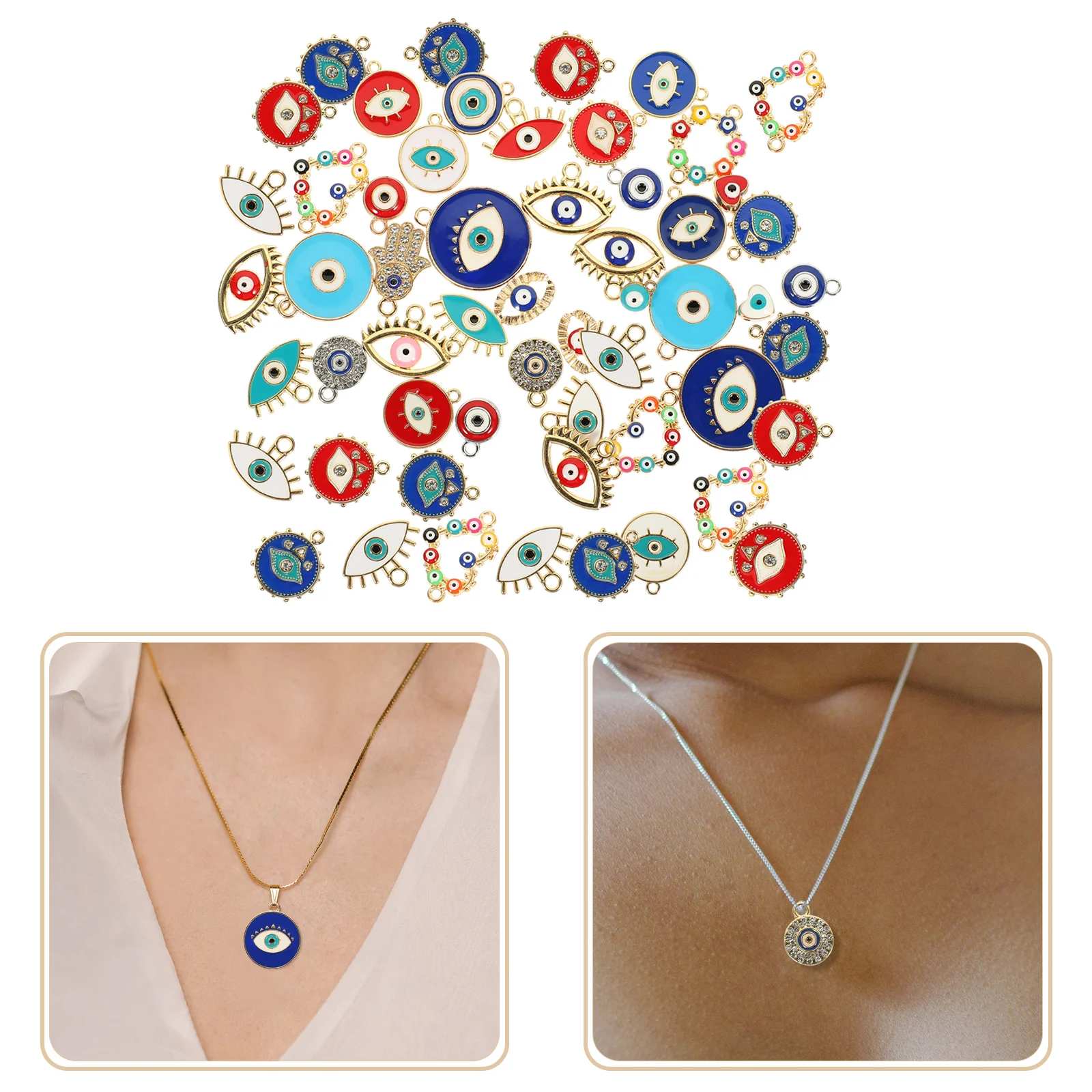 40 Pcs Alloy Pendant Evil Eye Necklace Jewelry Making Pendants Charms Enamel Cute Colorful
40 Pcs Alloy Pendant Evil Eye Necklace Jewelry Making Pendants Charms Enamel Cute Colorful