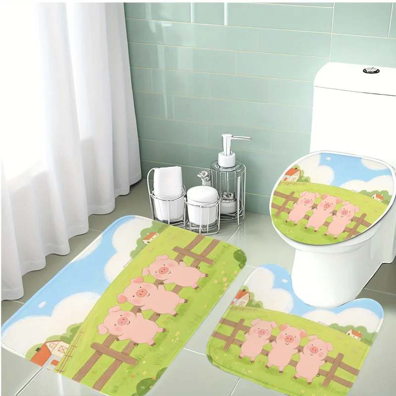 Набор для ванной комнаты с милыми поросятами (3 предмета) – мягкие фланелевые нескользящие коврики, коврик для унитаза + U-образный коврик, очаровательный декор для детской ванной комнаты на праздники
Набор для ванной комнаты с милыми поросятами (3 предмета) – мягкие фланелевые нескользящие коврики, коврик для унитаза + U-образный коврик, очаровательный декор для детской ванной комнаты на праздники