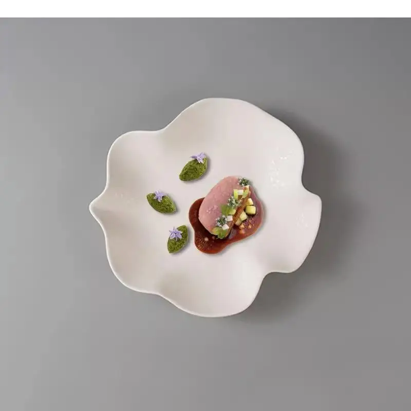 Solid Color Irregular Ceramic Dinner Plate Molecular Cuisine Display Dessert Dish Sushi Specialty Tableware
Solid Color Irregular Ceramic Dinner Plate Molecular Cuisine Display Dessert Dish Sushi Specialty Tableware