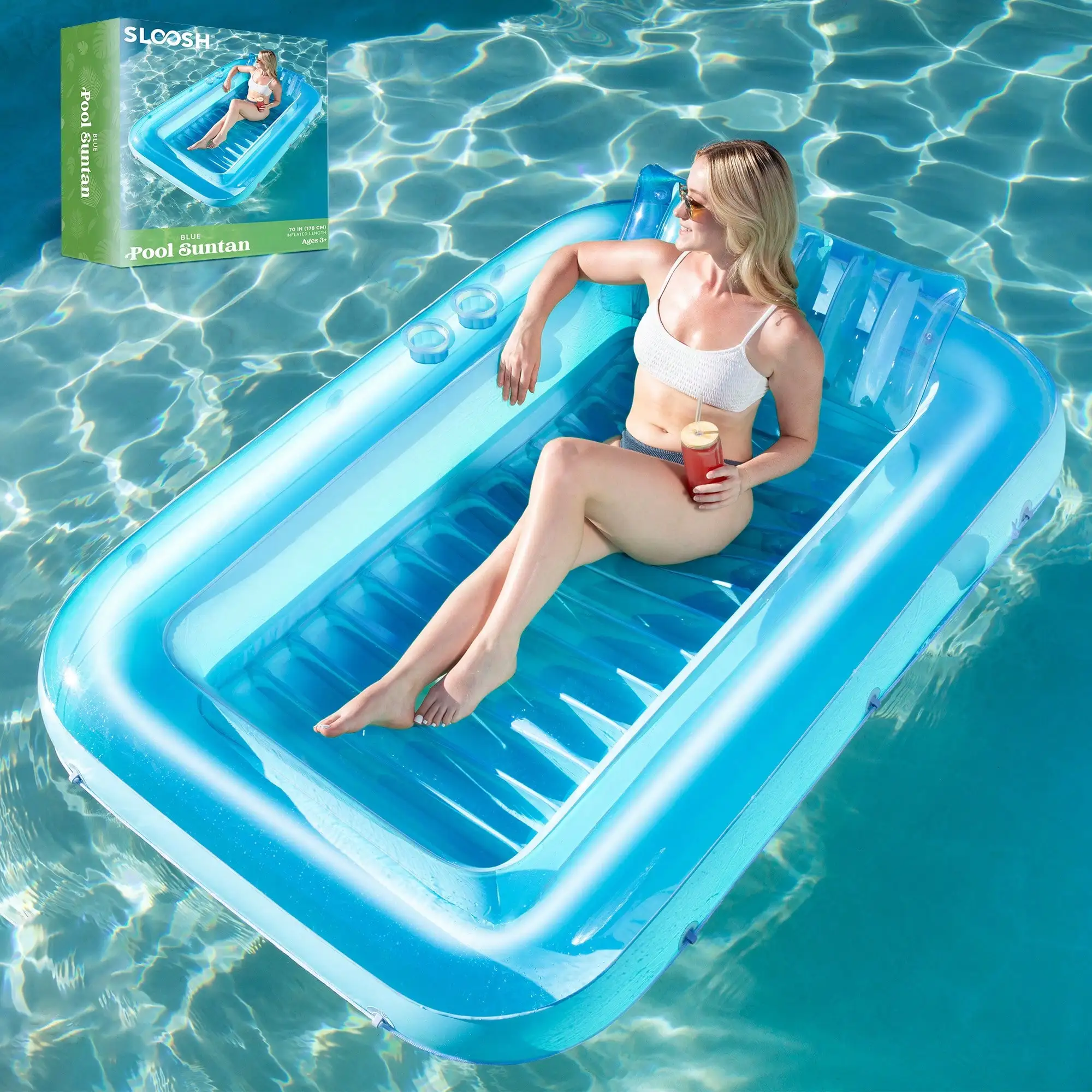 Inflatable Tanning Pool Lounge Float, 70" X 46" Suntan Tub Raft Floatie, Tanning Pool With Pillow, Personal Pool Lounger For Adult Summer Water Party,L, Pool Inflatable, Beach Essentials, Pool Float
Inflatable Tanning Pool Lounge Float, 70" X 46" Suntan Tub Raft Floatie, Tanning Pool With Pillow, Personal Pool Lounger For Adult Summer Water Party,L, Pool Inflatable, Beach Essentials, Pool Float