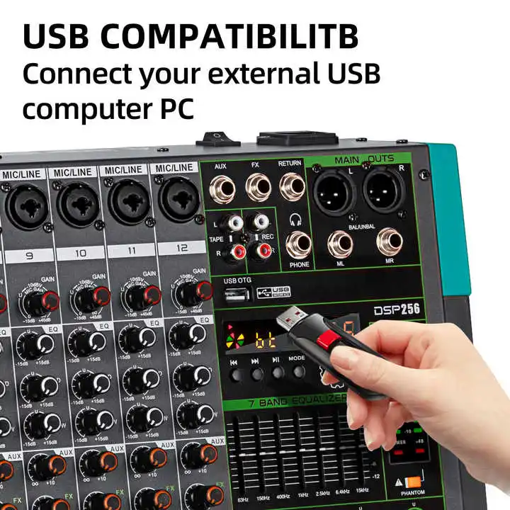 Audio Console Mixer USB Connection 256 Dsp 12 Channels Digital Professional Audio Mixer Console For Stage
Audio Console Mixer USB Connection 256 Dsp 12 Channels Digital Professional Audio Mixer Console For Stage