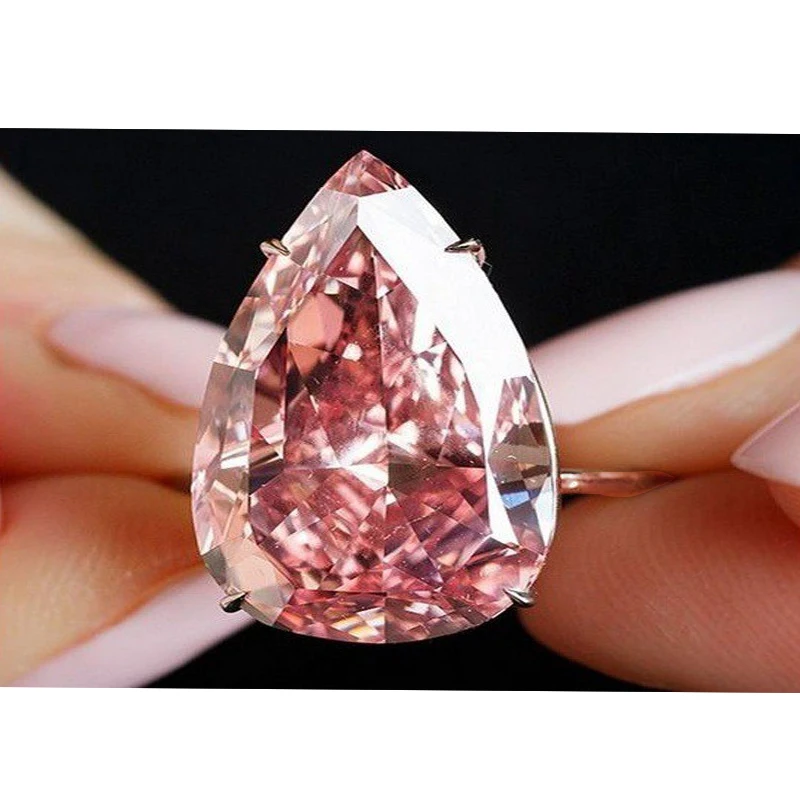 Exaggerated Women's Pink Waterdrop Pear Shape Crystal Topaz Ring New Fashion Jewelry Ring Pure Silver Embedded Gemstone
Exaggerated Women's Pink Waterdrop Pear Shape Crystal Topaz Ring New Fashion Jewelry Ring Pure Silver Embedded Gemstone