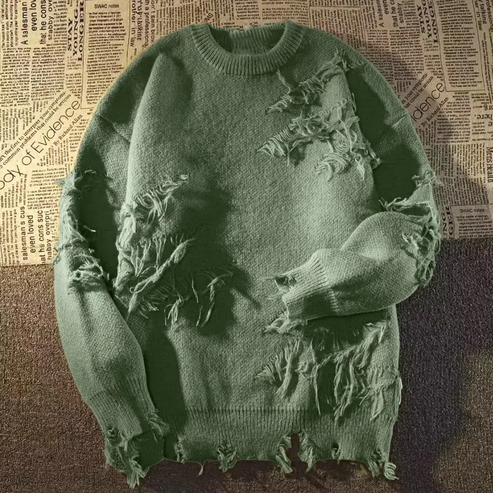 Men Sweater Long Sleeve Sweater Vintage Hip Hop Sweater Men's Thick Knitted Pullover with Ripped Details Warm for Fall/winter
Men Sweater Long Sleeve Sweater Vintage Hip Hop Sweater Men's Thick Knitted Pullover with Ripped Details Warm for Fall/winter
