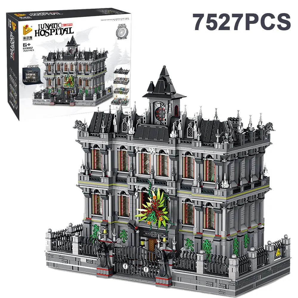 7527PCS Lunatic Hospital Building Set Modular Gothic Asylum Model Large Street View Building Blocks Architecture Toy for Adults
7527PCS Lunatic Hospital Building Set Modular Gothic Asylum Model Large Street View Building Blocks Architecture Toy for Adults