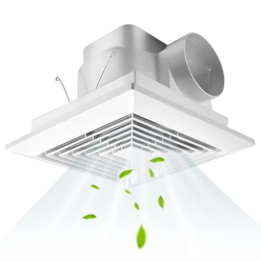 90 CFM Bathroom Fan Exhaust Fan Ceiling Mount 25W 110V 0.95 Sones Square Quiet Ventilation 4-in Duct 8" x 8" Mounting Hole
90 CFM Bathroom Fan Exhaust Fan Ceiling Mount 25W 110V 0.95 Sones Square Quiet Ventilation 4-in Duct 8" x 8" Mounting Hole