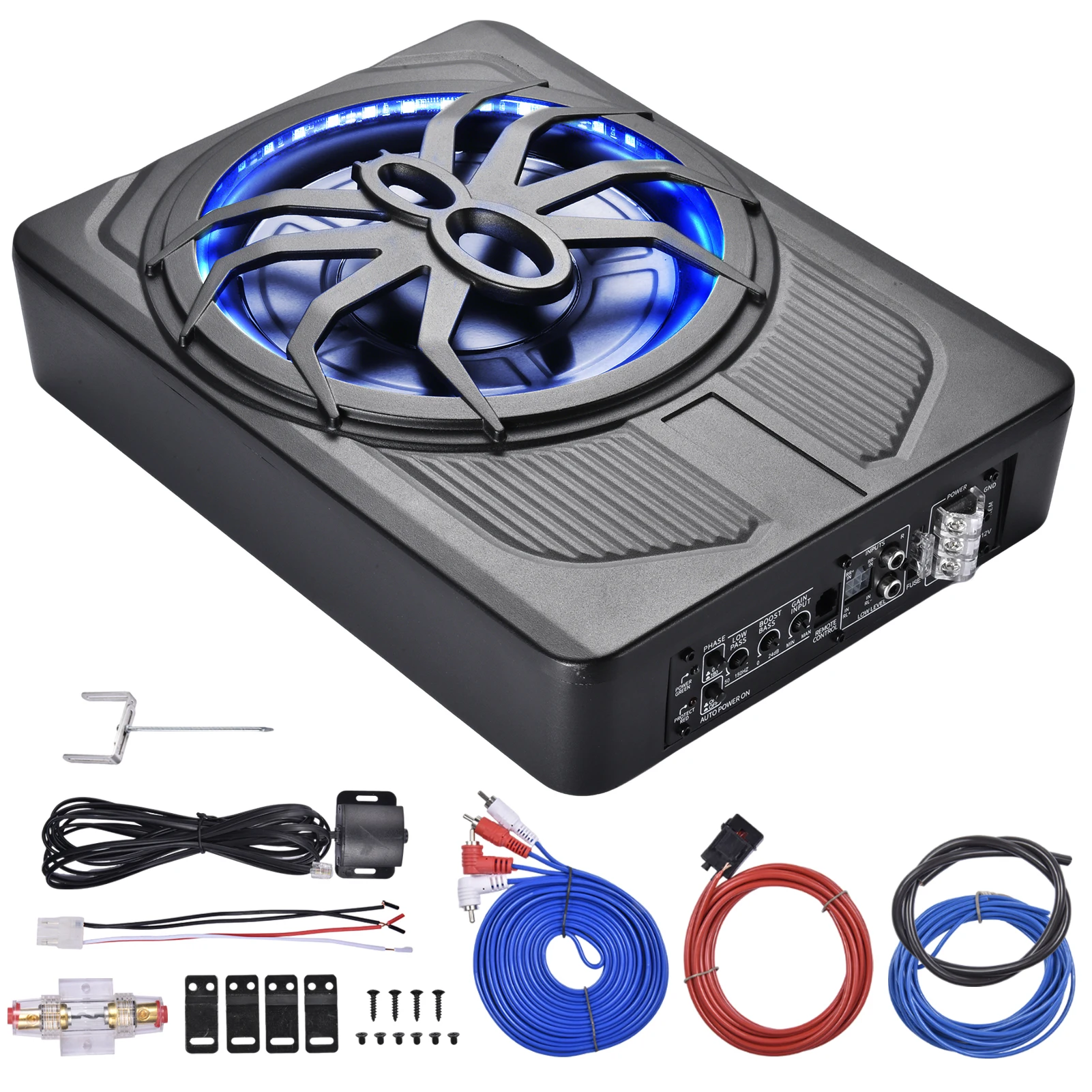 Under Seat Subwoofer 10 Inch Active Car Subwoofer Compact under Seat Sub with Blue Led Ambient Light for Trucks, Vehicles
Under Seat Subwoofer 10 Inch Active Car Subwoofer Compact under Seat Sub with Blue Led Ambient Light for Trucks, Vehicles