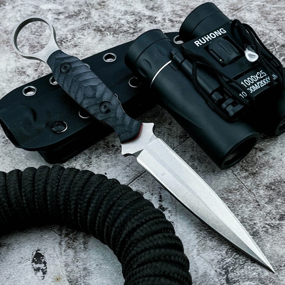Specter Fixed Blade Knife with K Sheath High Quality Black G10 Handle D2 Blade EDC Lightweight Tactical Outdoor Tool Men's Gifts
Specter Fixed Blade Knife with K Sheath High Quality Black G10 Handle D2 Blade EDC Lightweight Tactical Outdoor Tool Men's Gifts