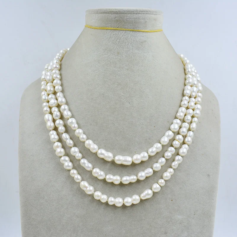 Последнее 3-рядное колье из культивированного пресноводного жемчуга натуральной формы 8 мм с 8 слов. Гламурные женские свадебные подарки, роскошные ювелирные изделия
Последнее 3-рядное колье из культивированного пресноводного жемчуга натуральной формы 8 мм с 8 слов. Гламурные женские свадебные подарки, роскошные ювелирные изделия