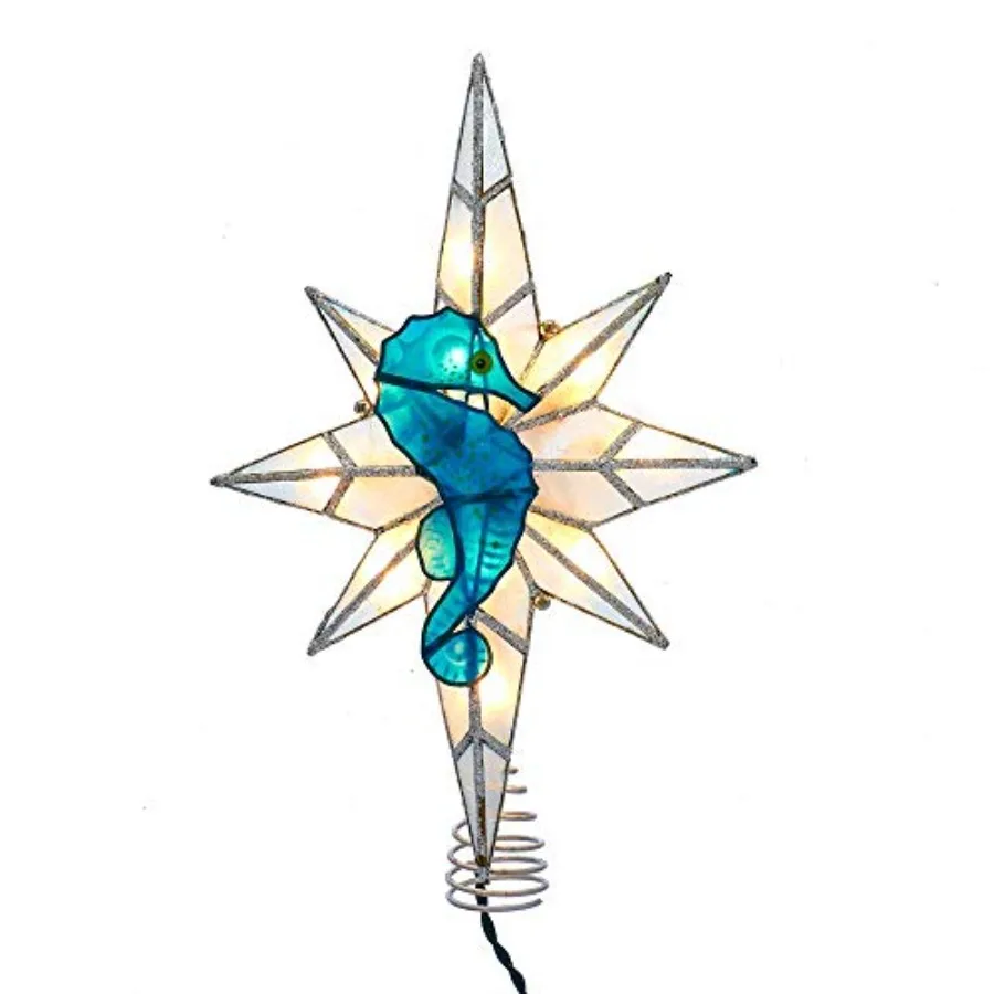 Kurt Adler 10-Light Capiz Bethleham Star with Seahorse Treetop
Kurt Adler 10-Light Capiz Bethleham Star with Seahorse Treetop