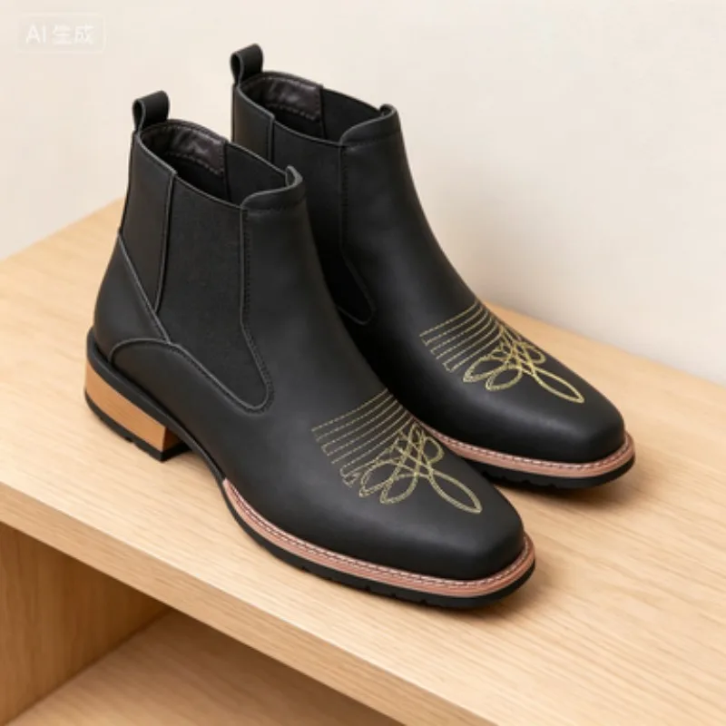 Men's Chelsea Boots High Quality Casual Leather Boots Retro Ankle Boots for Men Embroidery Western Cowboy Boot Botas Masculinas
Men's Chelsea Boots High Quality Casual Leather Boots Retro Ankle Boots for Men Embroidery Western Cowboy Boot Botas Masculinas