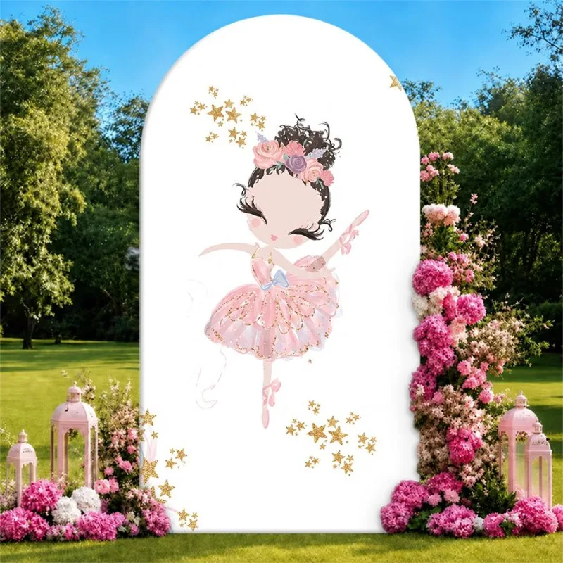 Single Side Arch Backdrop Cover Elegant Ballerina Theme Backdrop for Parties Featuring Pink Tutu Dancer with Floral Crown
Single Side Arch Backdrop Cover Elegant Ballerina Theme Backdrop for Parties Featuring Pink Tutu Dancer with Floral Crown