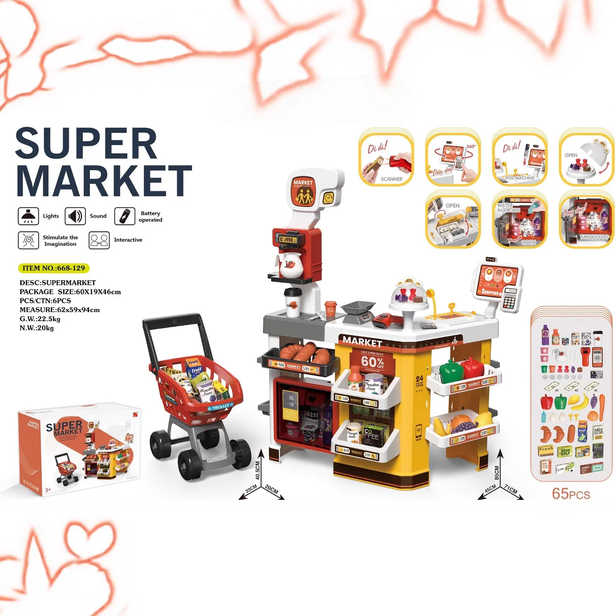 Pretend Play Toy Spray Refrigerator Simulation Shopping Cart Supermarket Coffee Vending Counter Cash Register Scanning Card
Pretend Play Toy Spray Refrigerator Simulation Shopping Cart Supermarket Coffee Vending Counter Cash Register Scanning Card