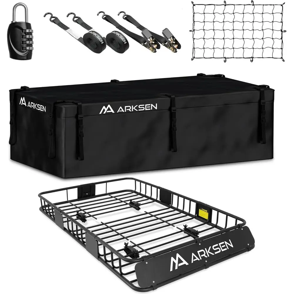 Багажник на крышу емкостью 150 фунтов с водонепроницаемой сумкой, сеткой и ремнями для внедорожников, грузовиков и автофургонов — стальное хранилище для кемпинга
Багажник на крышу емкостью 150 фунтов с водонепроницаемой сумкой, сеткой и ремнями для внедорожников, грузовиков и автофургонов — стальное хранилище для кемпинга