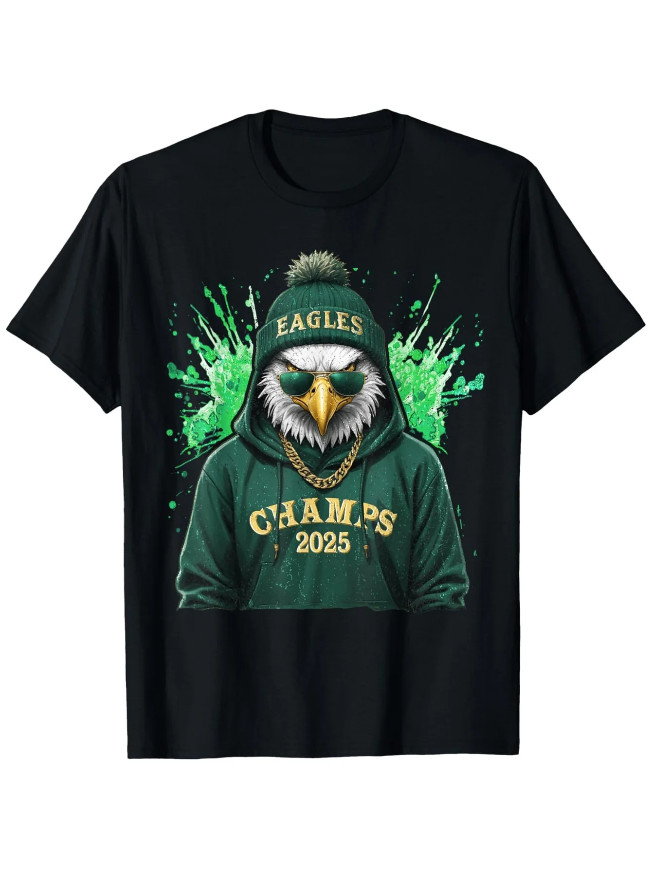 Men's Vintage Eagle Graphic T-Shirt - 2025 Champion Design, Black Cotton Crew Neck Tee with Fashion Glasses & Trophy Print, Casu
Men's Vintage Eagle Graphic T-Shirt - 2025 Champion Design, Black Cotton Crew Neck Tee with Fashion Glasses & Trophy Print, Casu