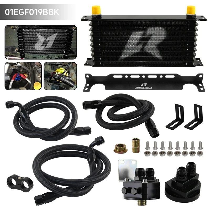 Oil Cooler Universal 10Row AN10 3/4*16 M20*1.5 Oil Filter Adapter Hose Kit & Bracket
Oil Cooler Universal 10Row AN10 3/4*16 M20*1.5 Oil Filter Adapter Hose Kit & Bracket