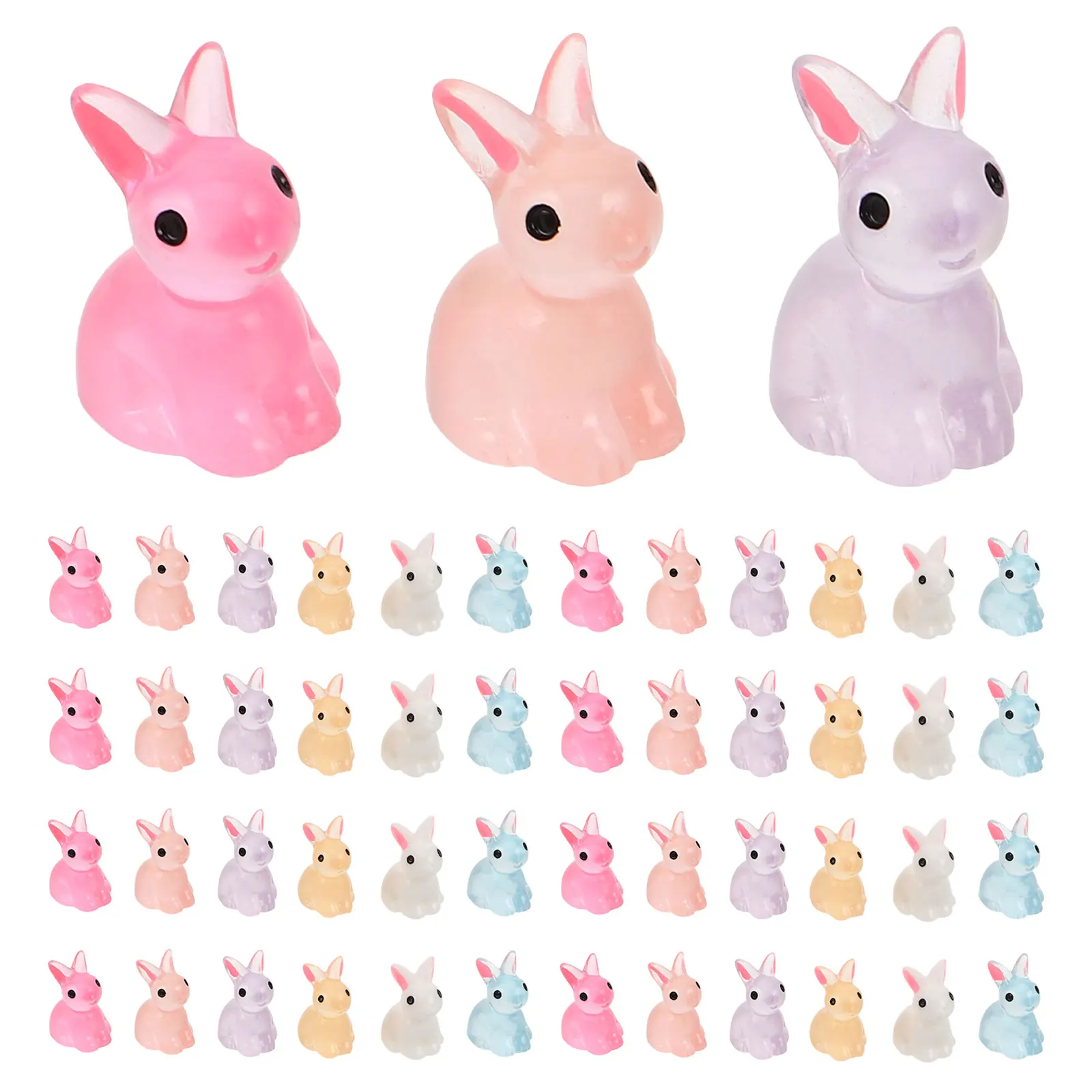 80pcs Mini Resin Easter Bunny Figurines Cute Glow in Statues for Fairy Garden Landscape Decor
80pcs Mini Resin Easter Bunny Figurines Cute Glow in Statues for Fairy Garden Landscape Decor