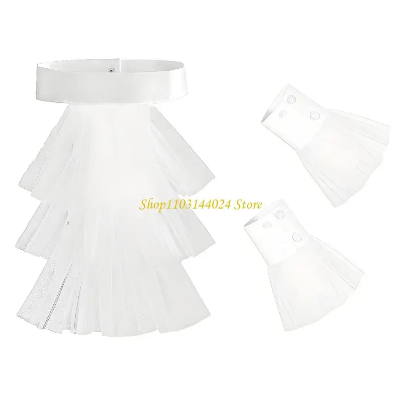 N5KE Fashion Drape Jabot Collar with Arm Sleeves Extension Set for Women Daily Outfit and Formal Occasion Costume Accessory
N5KE Fashion Drape Jabot Collar with Arm Sleeves Extension Set for Women Daily Outfit and Formal Occasion Costume Accessory