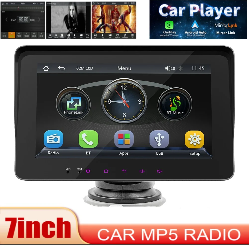 Universal 7inch Car Radio Multimedia Video Player Portable Wireless Apple CarPlay Android Auto Touch Screen For BMW VW KIA
Universal 7inch Car Radio Multimedia Video Player Portable Wireless Apple CarPlay Android Auto Touch Screen For BMW VW KIA