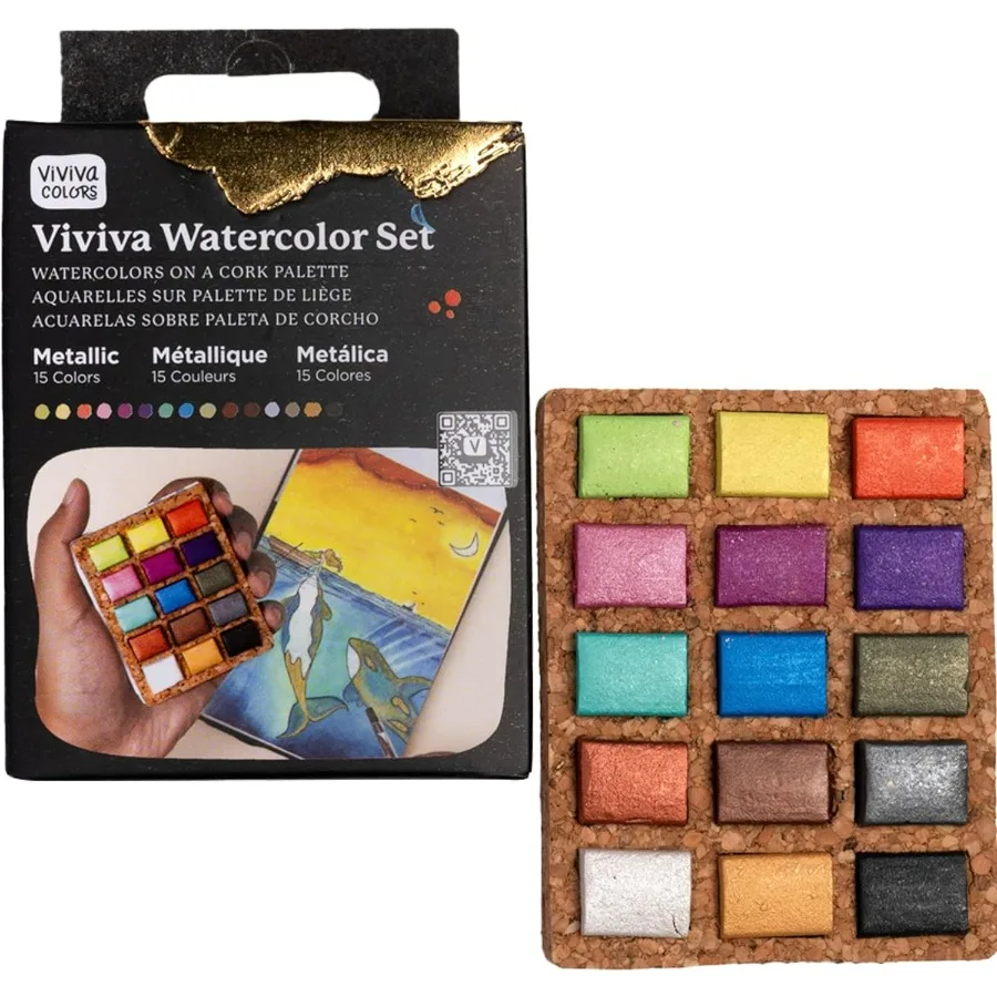 Nano Watercolor Paint Set with 15 Metallic Watercolor Paints for Adults Beginners Artists and Hobbyists Vibrant Handmade Mini T
Nano Watercolor Paint Set with 15 Metallic Watercolor Paints for Adults Beginners Artists and Hobbyists Vibrant Handmade Mini T