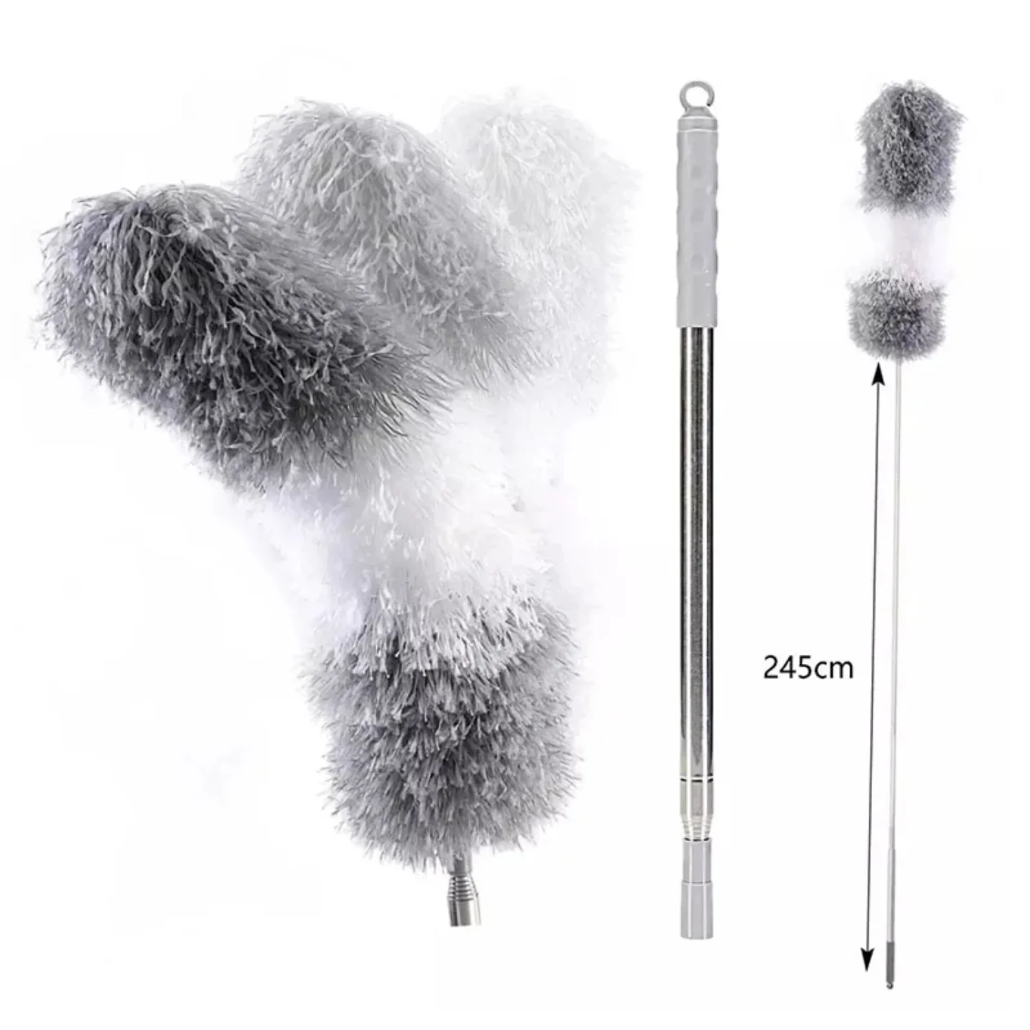 Microfiber Telescoping Duster, 96" Extendable, Stainless Steel Pole, Scratch-Resistant Cover, Bendable Head, Washable.
Microfiber Telescoping Duster, 96" Extendable, Stainless Steel Pole, Scratch-Resistant Cover, Bendable Head, Washable.