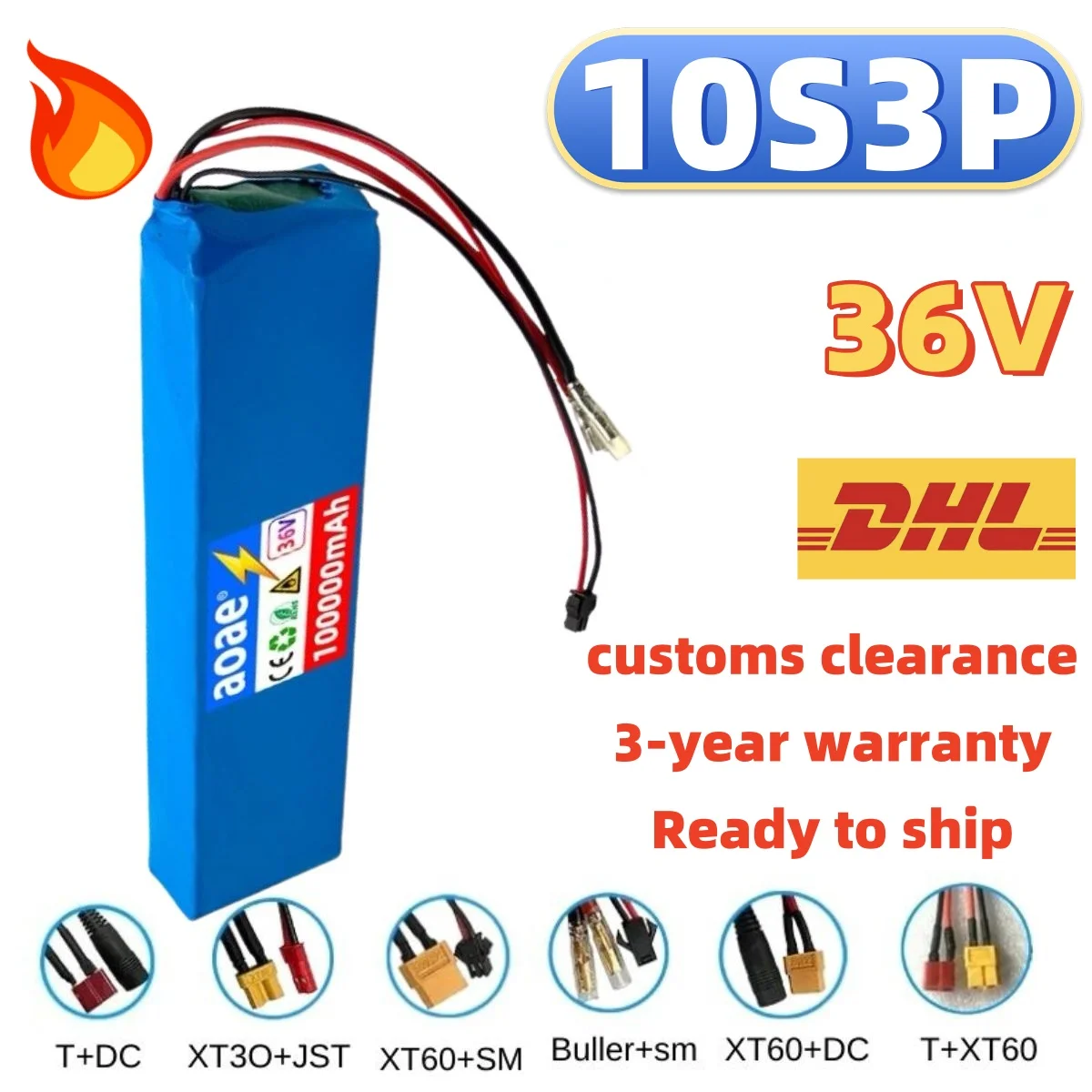 High Capacity 100000mAh 10S3P 36V Lithium Ion Battery 100% New Durable Battery Pack for Electric Scooter
High Capacity 100000mAh 10S3P 36V Lithium Ion Battery 100% New Durable Battery Pack for Electric Scooter