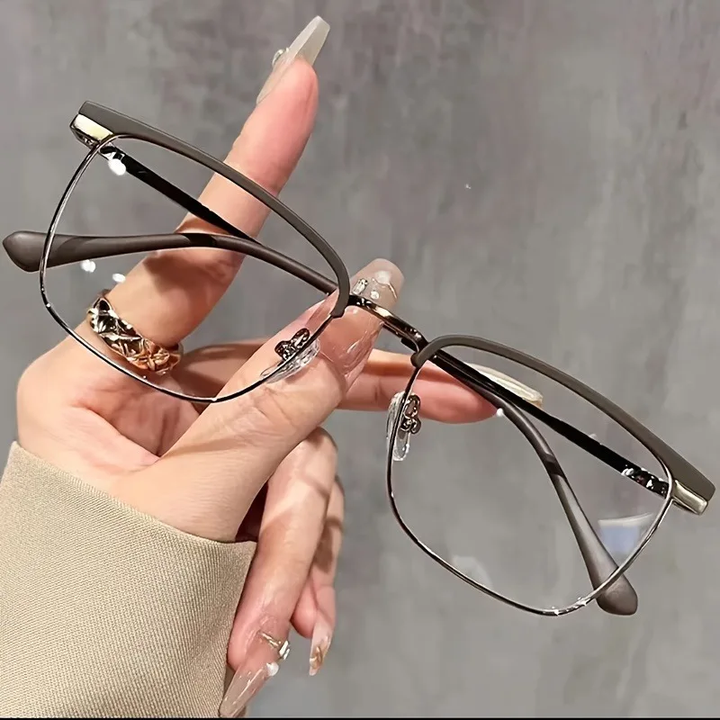 Light weight Half-Frame Round Clear Lens Glasses, Metal Frame Computer Spectacles for Women and Men
Light weight Half-Frame Round Clear Lens Glasses, Metal Frame Computer Spectacles for Women and Men