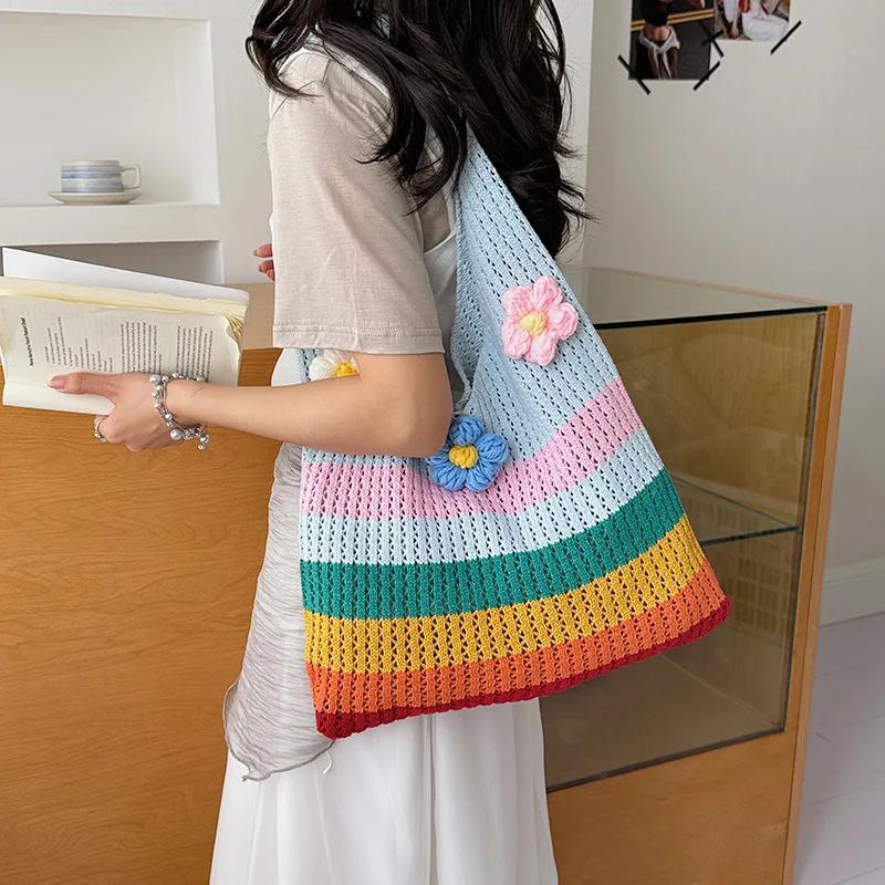 Large Shoulder Bag for Women 2026 Summer Wool Knitting Ladies Tote Shopper Bag Korean Fashion Luxury Female Handbags Travel
Large Shoulder Bag for Women 2026 Summer Wool Knitting Ladies Tote Shopper Bag Korean Fashion Luxury Female Handbags Travel