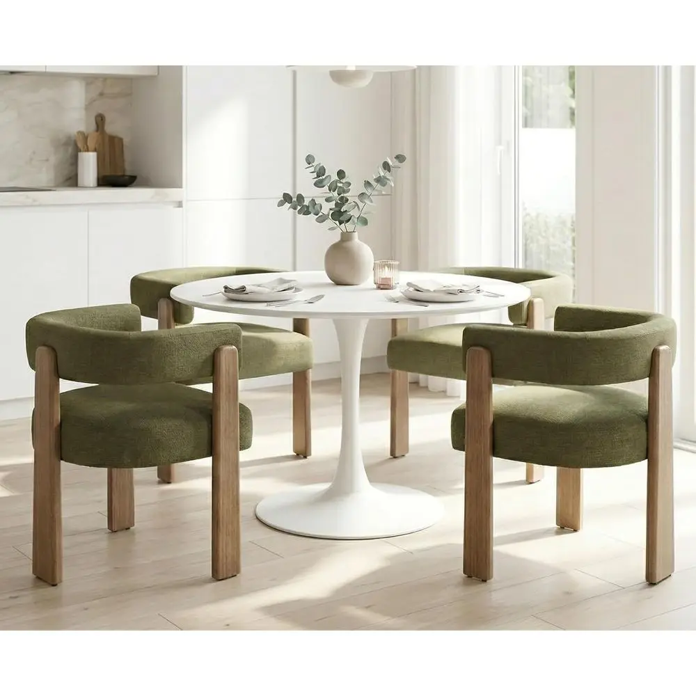 Set of 4 Upholstered Dining Chairs with Arms, Open Back, Linen Fabric, Suitable for Kitchen or Living Room
Set of 4 Upholstered Dining Chairs with Arms, Open Back, Linen Fabric, Suitable for Kitchen or Living Room
