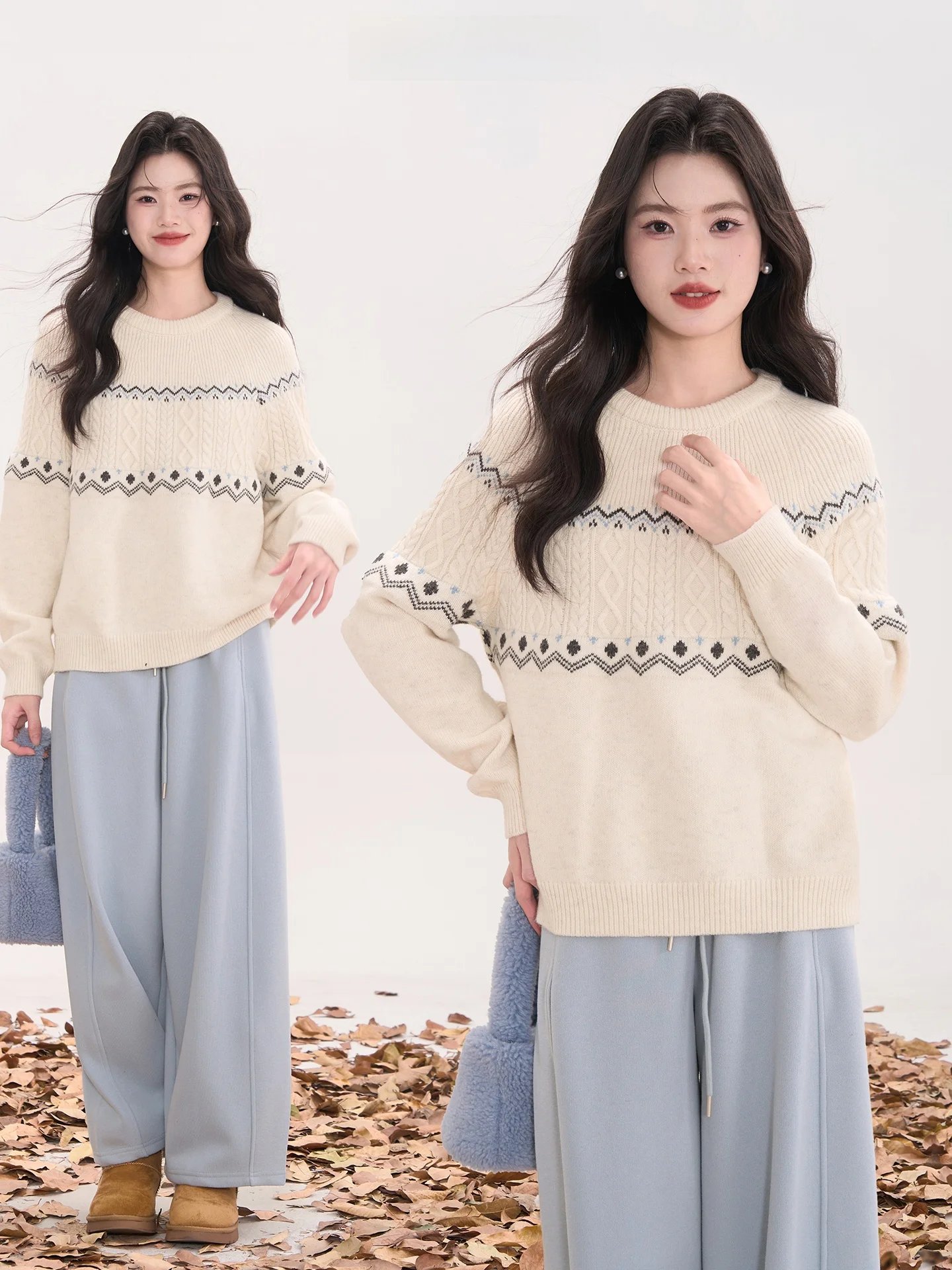 Женский вязаный свитер Heme Sweet Heart осенне-зимний, с круглым вырезом, узором «косичка» и ромбовидным узором, повседневный, с длинными рукавами
Женский вязаный свитер Heme Sweet Heart осенне-зимний, с круглым вырезом, узором «косичка» и ромбовидным узором, повседневный, с длинными рукавами