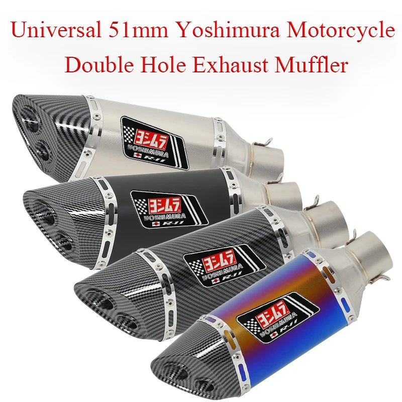Универсальный 51 мм Yoshimura мотоциклетный глушитель с двойным отверстием, без шнуровки для Honda, BMW, Yamaha, MT09, Suzuki Escape
Универсальный 51 мм Yoshimura мотоциклетный глушитель с двойным отверстием, без шнуровки для Honda, BMW, Yamaha, MT09, Suzuki Escape