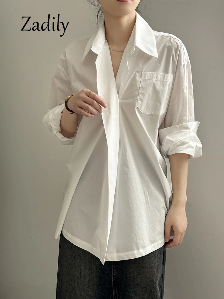 80% Cotton Work Women White Basic Shirt 2024 Summer Oversize Long Sleeve Woman Blouse Asymmetrical Button Up Female Clothing
80% Cotton Work Women White Basic Shirt 2024 Summer Oversize Long Sleeve Woman Blouse Asymmetrical Button Up Female Clothing